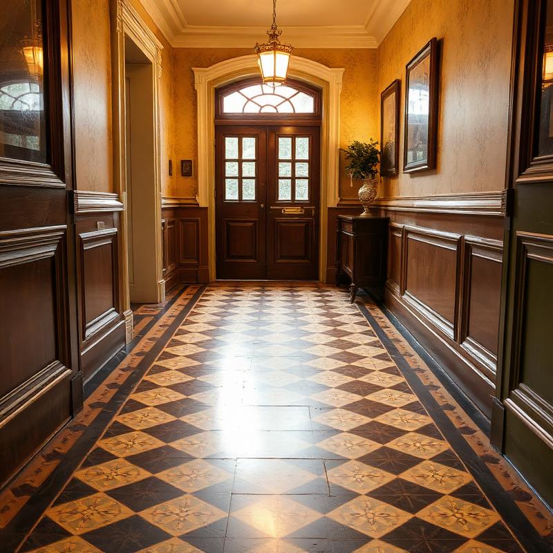 Victorian tile restoration in Westminster period hallway